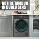 Uscator de rufe Samus SWDP-817DS pompa de caldura 8 kg clasa E latime 59.8 cm functie Antisifonare blocare acces copii optiune pornire intarziata