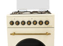 Aragaz electric / gaz Rustic Samus SR550EL3C 3 arzatoare gaz + 1 arzator electric cuptor electric aprindere electrica dispozitiv siguranta arzatoare gaz design vintage timer mecanic latime 50 cm