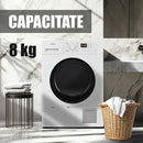 Uscator de rufe Samus SGDP-824 pompa de caldura 8 kg clasa E latime 60 cm memorare program favorit functie Antisifonare blocare acces copii optiune pornire intarziata