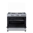 Aragaz pe gaz Samus SM950AGRXS1 5 arzatoare gaz cuptor pe gaz 92 litri aprindere electrica dispozitiv siguranta plita dispozitiv siguranta cuptor geam dublu cuptor timer capac metalic latime 90 cm