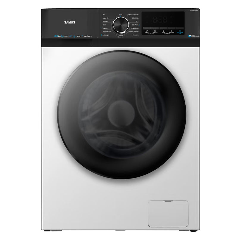 Masina de spalat rufe Samus WSED8128IDM 8 kg Inverter Direct Motor 16 programe 1200 rotatii Clasa energetica A