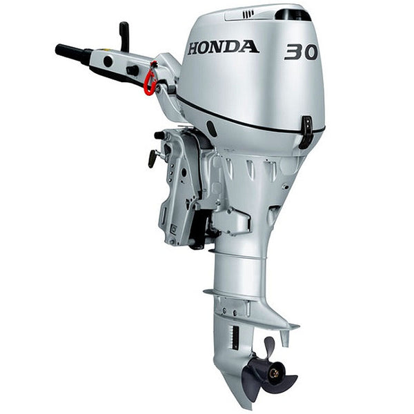 Motor barca Honda BF30 LHGU cu Eche cizma lunga 30 CP 4T pornire electrica rezervor si linie incluse elice aluminiu cu 3 aripi port incarcare 10A