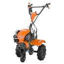 Motocultor O'MAC MC 8000S motor 8 CP benzina 2+1 viteze latime lucru 107 cm freze roti cauciuc 4.00-8 roata frontala roti metal cultivator plug reversibil 4l ulei