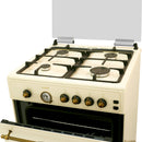 Aragaz pe gaz rustic Samus SR660G4C 4 arzatoare cuptor pe gaz 55 litri latime 60 cm design rustic aprindere electrica dispozitiv siguranta plita timer analogic