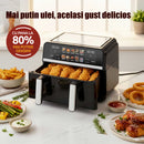 Friteuza cu aer cald Samus AF9BIG-S2500DW 2500 W 9 litri Separator compartiment detasabil Afisaj electronic color Touch Control Timer 10 programe Tehnologia Fry-Force 360°