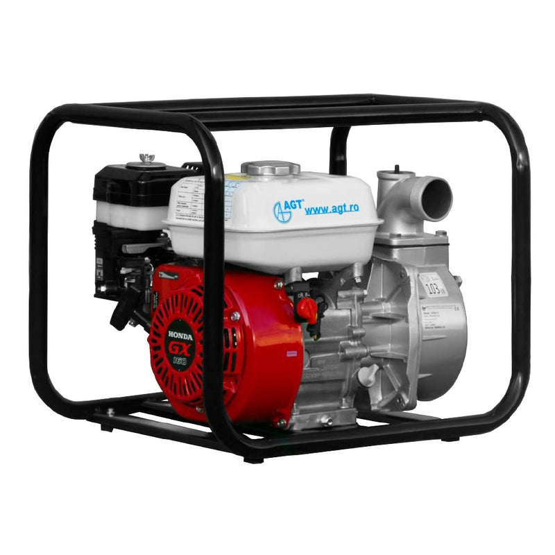 Motopompa profesionala apa curata AGT WP 20 HKX 2" motor Honda GX160 5.5 CP 163 cmc 4 timpi debit 36 mc/h refulare 26 m absorbtie 8 m