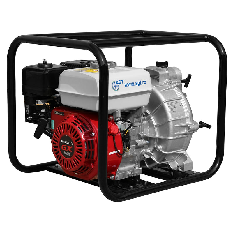 Motopompa apa murdara AGT WPT20HKX 2" motor Honda GX160 5.5 CP 163 cmc 4 timpi debit 30 mc/h refulare 28 m absorbtie 7 m