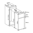 Frigider incorporabil Samus SDBI294E cu 2 usi si 4 rafturi 205 litri clasa E inaltime 145 cm termostat reglabil lumina interioara tip LED picioare reglabile