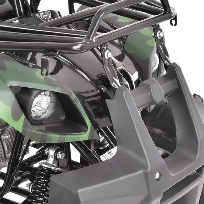 ATV Hecht 56125 Army, capacitate motor 7.6 cp, prevazut cu ambreiaj automat si pornire electrica