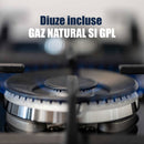 Aragaz pe gaz Samus SM661XPGS1 4 arzatoare (1 wok) Cuptor pe gaz 55 L Grill Timer Aprindere electrica plita Siguranta plita + cuptor