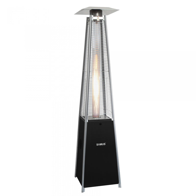 Incalzitor de terasa pe gaz Samus ITGS-13000B2 13000 W capacitate butelie max 15 kg grilaj de protectie tub din sticla suport + roti incluse H 227 cm