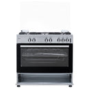 Aragaz pe gaz Samus SM950AGRXS1 5 arzatoare gaz cuptor pe gaz 92 litri aprindere electrica dispozitiv siguranta plita dispozitiv siguranta cuptor geam dublu cuptor timer capac metalic latime 90 cm