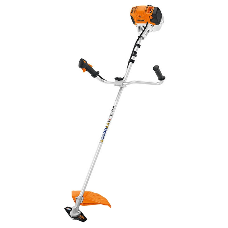 Motocoasa STIHL FS 91 motor 1.3 CP latime lucru 42 cm cutit pentru iarba 230-2 chinga dubla pentru umeri + ulei amestec 2T 1L + service kit 30