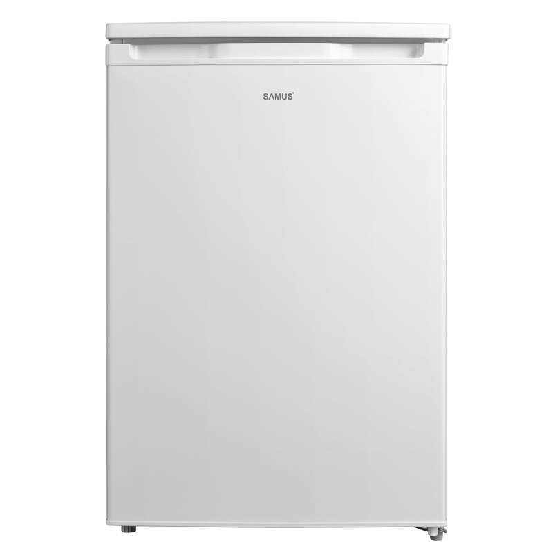 Frigider Samus SW144E Frigider Samus SW144E mic cu 1 usa si 2 rafturi 113 litri clasa D inaltime 84.5 cm termostat reglabil usa reversibila iluminare interioara picioare reglabile