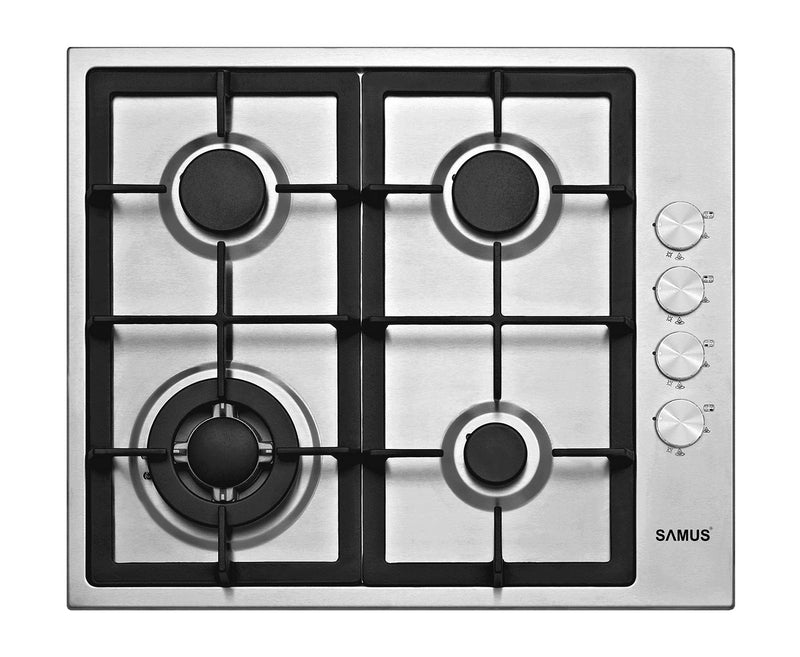 Plita pe gaz incorporabila Samus PSG-64SX4 4 arzatoare arzator Wok putere 8 kW aprindere electrica dispozitiv siguranta arzatoare