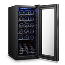 Racitor pentru vin Samus SRV55CRC 5 rafturi din metal 50 litri capacitate 18 sticle clasa G termostat reglabil racire cu compresor iluminare interioara LED control tactil cu afisaj electronic 77 x 34.5 x 45 cm