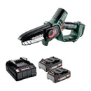 Pachet Fierastrau pentru crengi METABO MS18LTX15 + Set 2 acumulatori 18V Lipower 2.0Ah si incarcator SC36