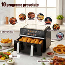 Friteuza cu aer cald Samus AF9BIG-S2500DW 2500 W 9 litri Separator compartiment detasabil Afisaj electronic color Touch Control Timer 10 programe Tehnologia Fry-Force 360°