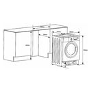 Masina de spalat cu uscator incorporabila Samus WSDDBI-86141 Samus WSDDBI-86141 spalare 8 kg uscare 6 kg 1400 rpm clasa E latime 59.5 cm motor inverter reglare nivel uscare control antispuma programare intarizata blocare acces copii