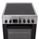 Aragaz electric Samus SM564VTE INOX 4 zone de gatit vitroceramice latime 50 cm 10 functii cuptor grill convectie 3D timer digital lumina interioara