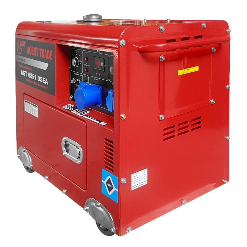 Generator curent AGT 6851 DSEA putere 5 kW 230 V diesel pornire electrica insonorizat AVR