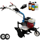 Motosapa AGT 6500 PREMIUM motor Honda GX160 5.5 CP latime lucru 80 cm 2+1 viteze freze rarita fixa roti cauciuc 4.00-8 roti metal plug arat rarita reglabila plug cartofi 2.6l ulei