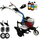 Motosapa AGT 6500 PREMIUM motor Honda GX200 6.5 CP latime lucru 80 cm 2+1 viteze freze rarita fixa roti cauciuc 4.00-8 roti metal plug arat rarita reglabila 0.6l ulei