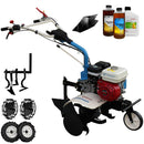 Motosapa AGT 6500 PREMIUM motor Honda GX160 5.5 CP latime lucru 80 cm 2+1 viteze freze rarita fixa roti cauciuc 4.00-8 roti metal cultivator 2.6l ulei