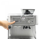Espressor cafea Samus Maestro 20 cu rasnita incorporata cafea macinata + cafea boabe 20 bar 1350 W capacitate 2.3 litri capacitate rasnita 200 g filtru dublu din inox afisaj analogic al presiunii argintiu