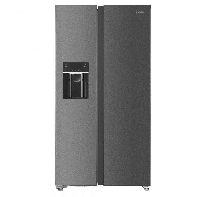 Frigider Side by Side Samus SSX-670NFIDE 513 litri clasa E inaltime 177.5 cm No Frost dozator de apa dozator de gheata afisaj LCD lumina interioara LED picioare reglabile