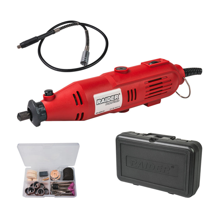 Set mini polizor drept Raider RD-MG15 135W vit. var. 100 accesorii