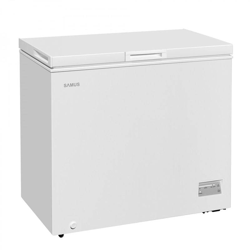 Lada frigorifica Samus LS226E 198 litri clasa E latime 90.5 cm functie Fast Freeze termostat reglabil interior aluminiu panou de control electronic cu leduri