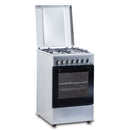 RESIGILAT: Aragaz electric/ gaz Samus SM562AENS1 INOX 4 arzatoare pe gaz cuptor electric 43 litri 6 functii grill ventilator timer aprindere electrica dispozitv siguranta arzatoare latime 49.8 cm