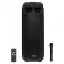 Boxa portabila Samus IBIZA 10 - 800W Bluetooth USB slot card microSD / TF Aux in radio FM 2 mufe intrare microfon mufa intrare chitara afisaj LED negru microfon telecomanda