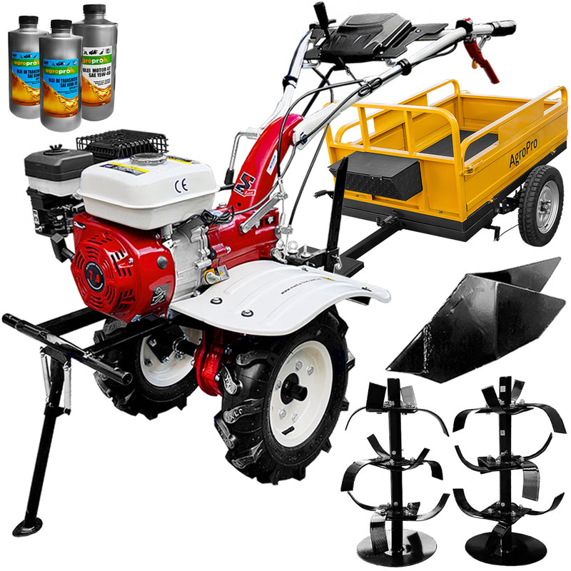 Motocultor Media Line MS 7100 CF motor 7 CP latime lucru 90 cm 2+1 viteze freze roti cauciuc rarita fixa remorca 3l ulei AgroPro