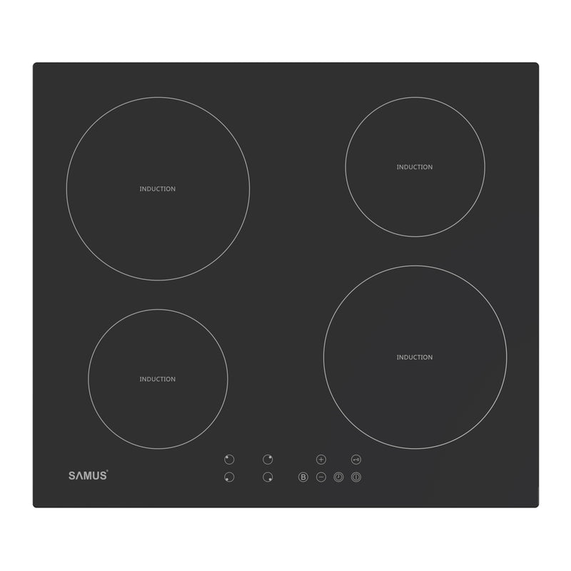 Plita incorporabila inductie Samus PSI-64BMG10 4 zone de gatit 7000 W latime 58 cm panou touch control 9 trepte putere timer digital