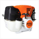 Motocoasa STIHL FS 89 putere 1.3 CP latime lucru 42cm cutit pentru iarba 230-2 chinga dubla pentru umeri + ulei amestec 2T 1L + service kit 30