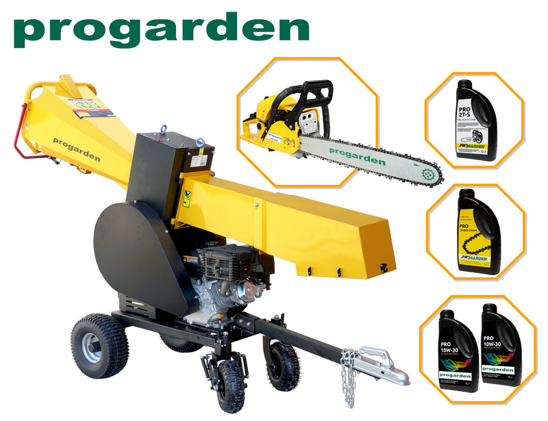 Pachet ProGARDEN MTL15E Masina de taiat lemne, 15CP, benzina + MF3545 motoferastrau 450mm, 3.4CP + 4L ulei