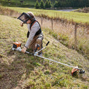 Motocoasa STIHL FS 91 motor 1.3 CP latime lucru 42 cm cutit pentru iarba 230-2 chinga dubla pentru umeri + ulei amestec 2T 1L + AutoCut 27-2
