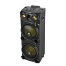 Boxa portabila Samus Fiesta 12 100 W Bluetooth USB slot card SD Aux in radio FM intrare microfon functie True Wireless Stereo negru microfon inclus telecomanda