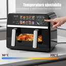 Friteuza cu aer cald Samus AF9BIG-S2500DW 2500 W 9 litri Separator compartiment detasabil Afisaj electronic color Touch Control Timer 10 programe Tehnologia Fry-Force 360°