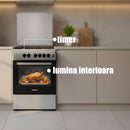 RESIGILAT: Aragaz pe gaz Samus SM664XPGS1 4 arzatoare cuptor pe gaz 70 litri 1 arzator Wok aprindere electrica dispozitiv siguranta plita si cuptor timer, grill iluminare cuptor latime 60 cm, finisaj inox