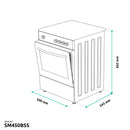 Aragaz pe gaz Samus SM450BSS 4 arzatoare latime 50 cm dispozitiv siguranta plita si cuptor