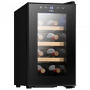 Racitor termoelectric (pentru vinuri) Samus SRV25LM8 3 rafturi din lemn 21 litri capacitate 8 sticle clasa E racire termoelectrica iluminare interioara LED control tactil cu afisaj electronic 47.5 x 26.5 x 51 cm
