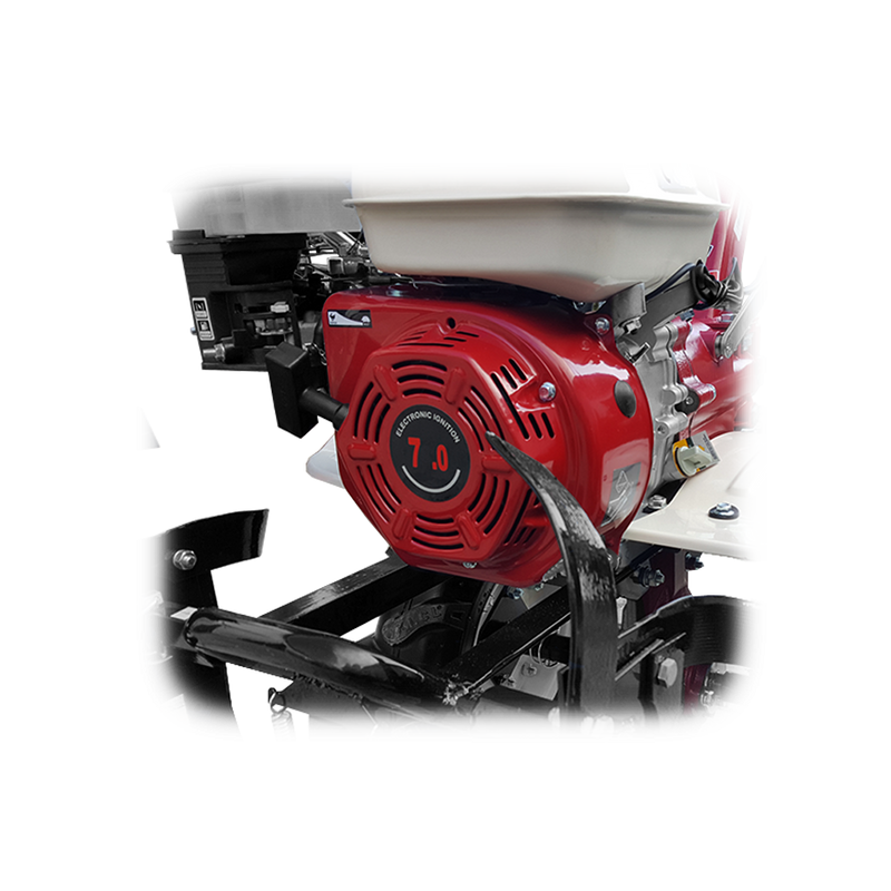 Motocultor Media Line MS 7100 CF motor 7 CP latime lucru 90 cm 2+1 viteze freze roti cauciuc roti metal rarita fixa plug arat plug cartofi cultivator 3l ulei AgroPro