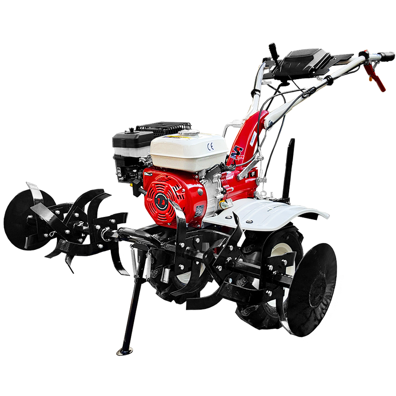 Motocultor Media Line MS 7100 CF motor 7 CP latime lucru 90 cm 2+1 viteze freze roti cauciuc roti metal rarita fixa plug arat plug cartofi cultivator 3l ulei AgroPro
