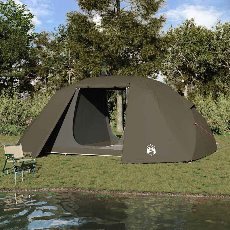 vidaXL Cort de pescuit cu acoperiș Maro 514 x 465 x 187 cm