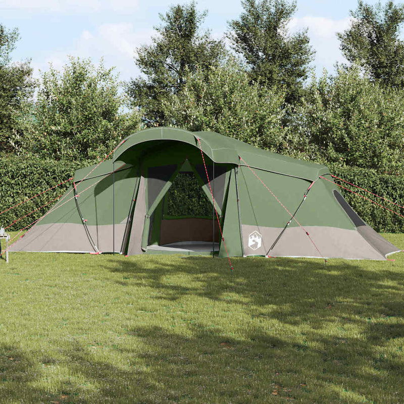 vidaXL Cort de Familie cu acoperiș Verde și gri 721 x 335 x 212 cm