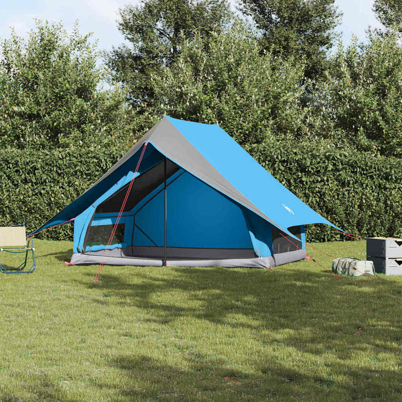 vidaXL Cort de Familie cu acoperiș Albastru și Gri 256 x 256 x 185 cm