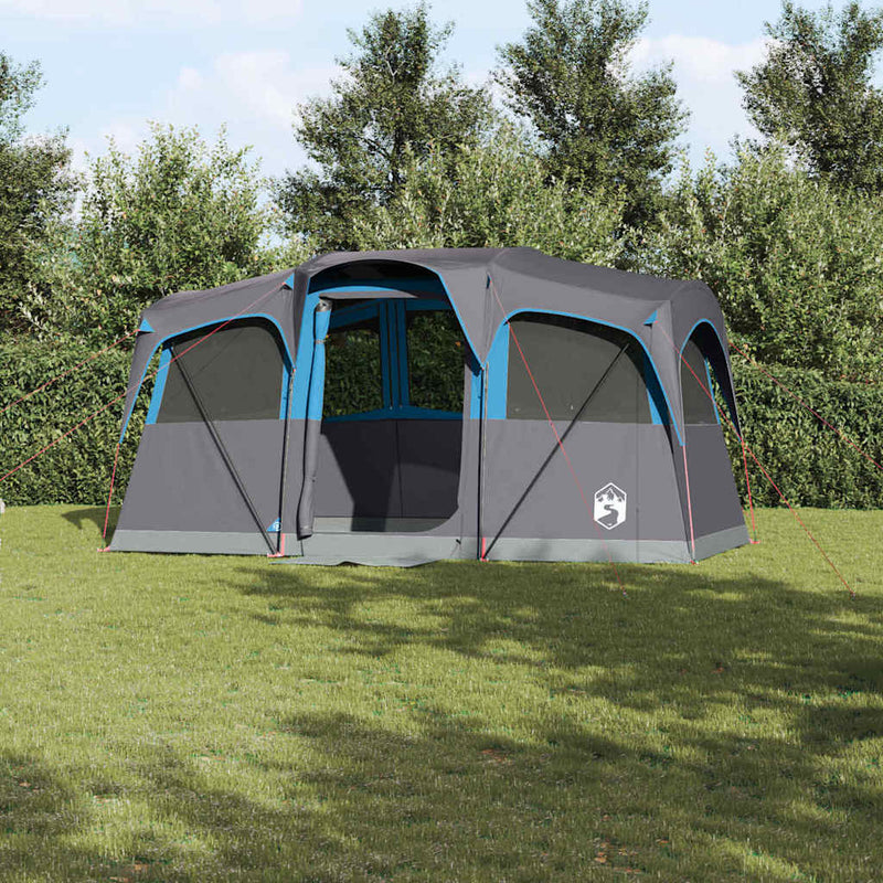 vidaXL Cort de Familie cu acoperiș Albastru și Gri 435 x 255 x 216 cm